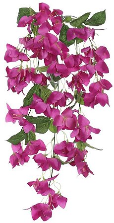Planta Artificial Folhagem Bougainville Pendente X93 Fucsia 75cm