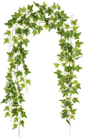 Planta Artificial Folhagem Guirlanda Real Toque X194 Verde Branco 1,8m
