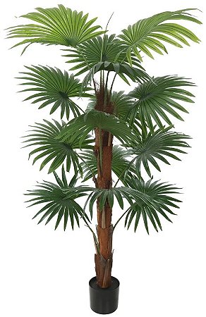 Planta Artificial Arvore Palmeira Leque C/Pote X14 Verde 1.5m