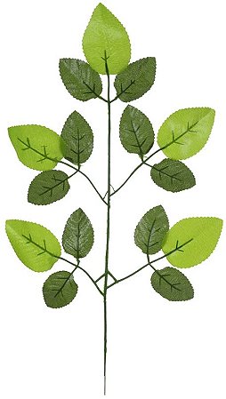 Planta Artificial Folha Rosa X15 Verde 2T 45cm