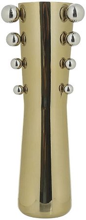 Vaso Decorativo Aco Inox Balls Dourado Prata 41cm