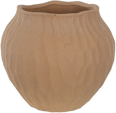 Vaso Decorativo Ceramica Organico Bege 20cm