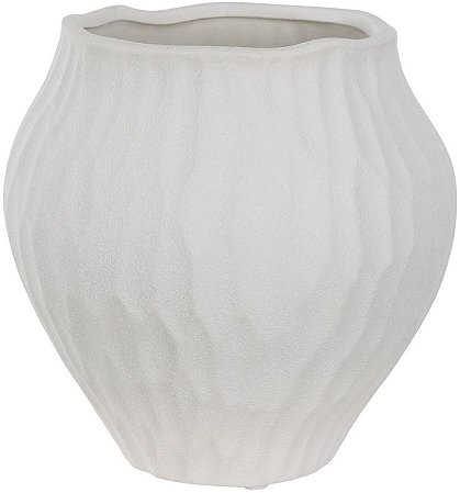 Vaso Decorativo Ceramica Organico Off White 19,5cm