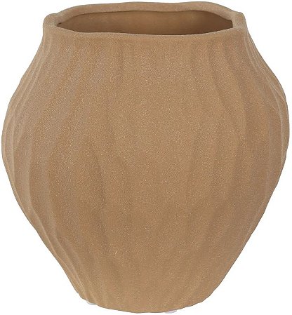 Vaso Decorativo Ceramica Organico Bege 19,5cm