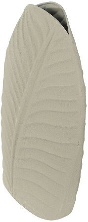 Vaso Decorativo Metal Folha Off White 29,5cm
