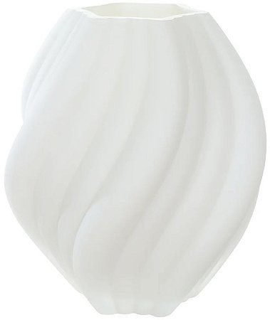 Vaso Decorativo Vidro Branco Fosco 23cm