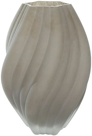 Vaso Decorativo Vidro Bege Fosco 30cm