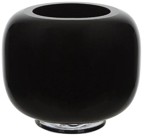 Vaso Decorativo Vidro Preto 20cm