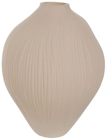 Vaso Decorativo Vidro Com Textura Bege Escuro 28,5cm