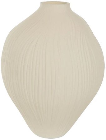 Vaso Decorativo Vidro Com Textura Bege 28,5cm