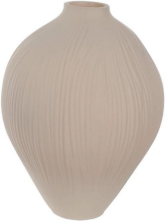 Vaso Decorativo Vidro Com Textura Bege Escuro 22,5cm