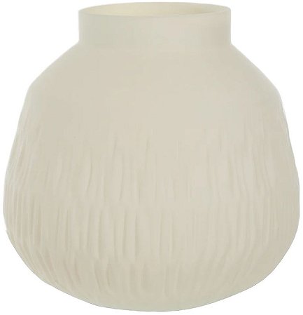 Vaso Decorativo Vidro Com Textura Bege 20cm