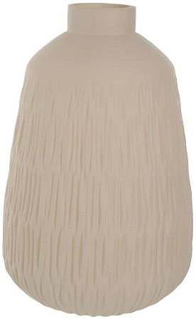 Vaso Decorativo Vidro Com Textura Bege Escuro 32,5cm