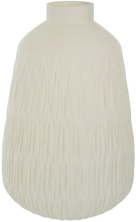 Vaso Decorativo Vidro Com Textura Bege 32,5cm