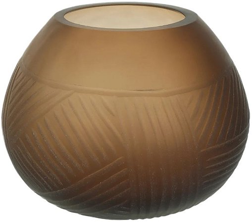 Vaso Decorativo Vidro Com Textura Bege 18cm