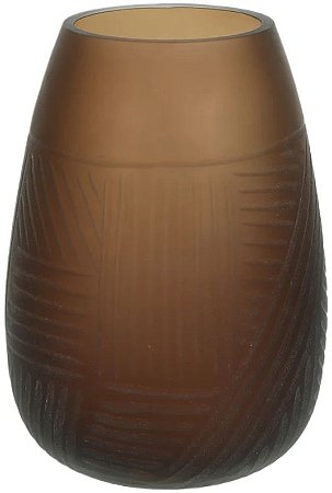 Vaso Decorativo Vidro Com Textura Bege 25cm
