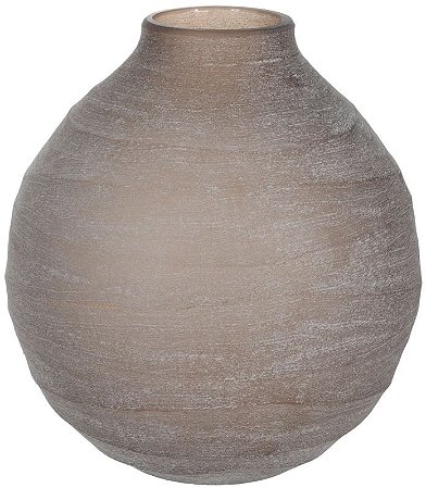 Vaso Decorativo Vidro Marrom Fosco 21cm