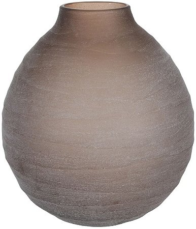Vaso Decorativo Vidro Marrom Fosco 28cm