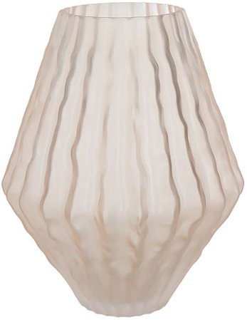 Vaso Decorativo Vidro Com Textura Rosa Claro Fosco 18,3cm