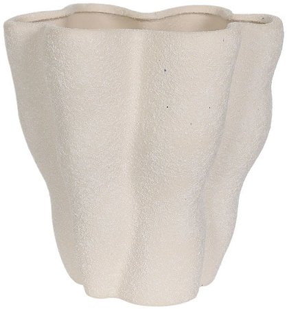 Vaso Decorativo Ceramica Organico Off White 20,5cm