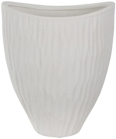 Vaso Decorativo Ceramica Organico Off White 26cm