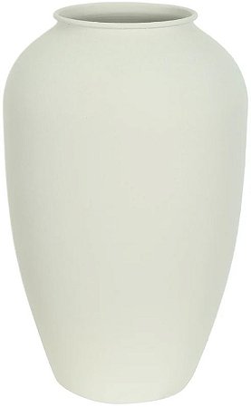 Vaso Decorativo Metal Texturizado Off White 26,5cm