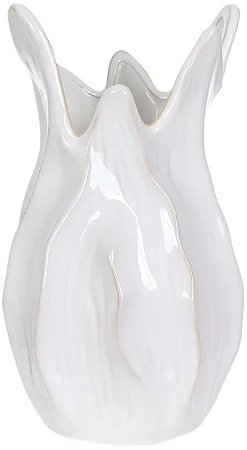 Vaso Decorativo Ceramica Organica Off White 30,5cm