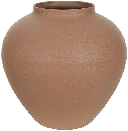 Vaso Decorativo Metal Texturizado Marrom 26,8cm