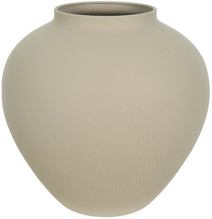 Vaso Decorativo Metal Texturizado Bege 26,8cm