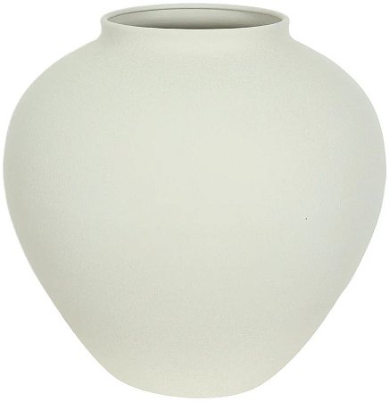 Vaso Decorativo Metal Texturizado Off White 26,8cm