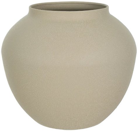 Vaso Decorativo Metal Texturizado Bege 18cm