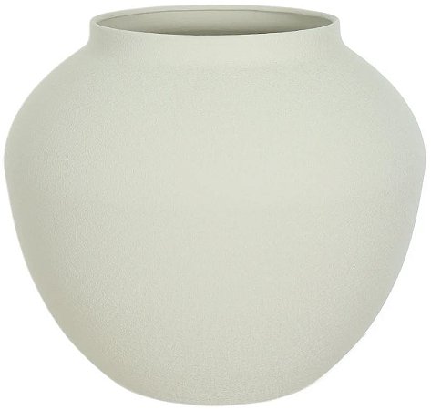 Vaso Decorativo Metal Texturizado Off White 18cm