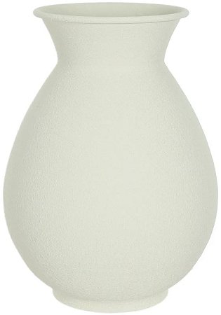 Vaso Decorativo Metal Texturizado Off White 20,5cm