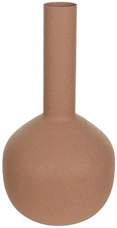 Vaso Decorativo Metal Texturizado Marrom 26cm