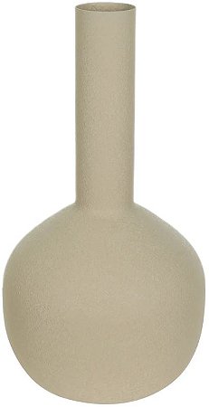 Vaso Decorativo Metal Texturizado Bege 26cm