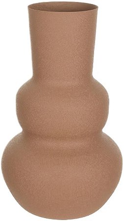 Vaso Decorativo Metal Texturizado Organico Marrom 20,5cm