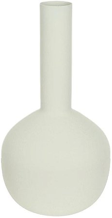 Vaso Decorativo Metal Texturizado Off White 26cm