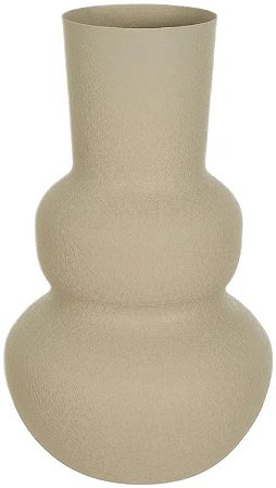 Vaso Decorativo Metal Texturizado Organico Bege 20,5cm