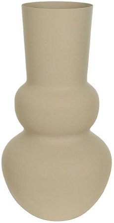 Vaso Decorativo Metal Texturizado Organico Bege 30,2cm