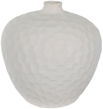 Vaso Decorativo Ceramica Com Textura Branco 30,5cm