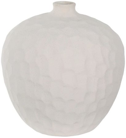 Vaso Decorativo Ceramica Com Textura Branco 24,5cm
