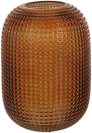 Vaso Decorativo Vidro Com Textura Ambar 25cm