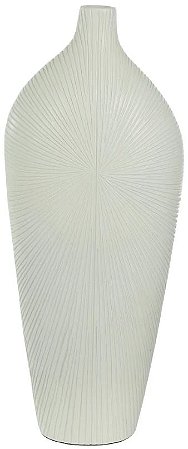 Vaso Decorativo Poliresina Folhas Off White 45cm