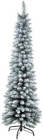 Planta Artificial Arvore Natal Boston Slim Nevada 250 Tips C/Base Metal Verde 1.5m