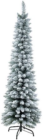Planta Artificial Arvore Natal Boston Slim Nevada 600 Tips C/Base Metal Verde 2.4m