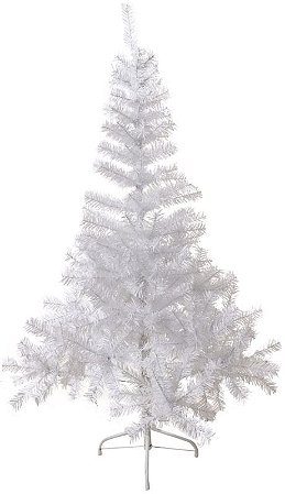 Planta Artificial Arvore Natal 350 Tips C/Base Metal Branco 1.5m