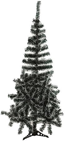 Planta Artificial Arvore Natal 230 Tips C/Base Plastico Verde Branco 1.5m