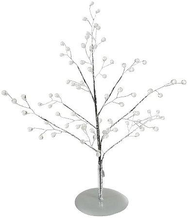 Planta Artificial Mini Arvore Cristal Natal Prata 35cm