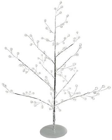 Planta Artificial Mini Arvore Cristal Natal Prata 40cm
