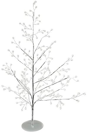 Árvore De Natal Mini Cristal Prata 55cm